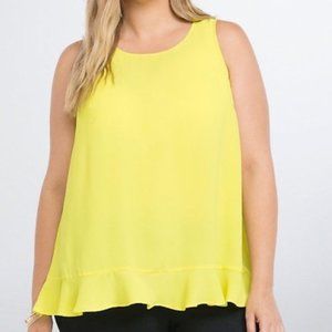 Torrid Georgette Ruffle Neon Tank Blouse 00